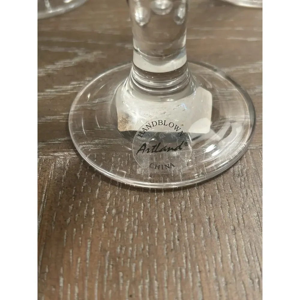 Artland Handblown Clear Glass set of 4 Oslo 10 Ounce Wine Glasses NEW Fine China
